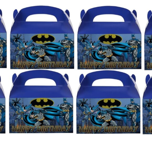 Birthday Party Favor Boxes, Happy Birthday Design, Blue, 10 Pack - Picture 3 of 5
